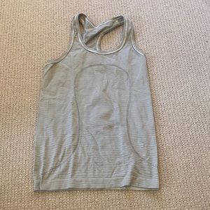 Lululemon black and white striped tank top